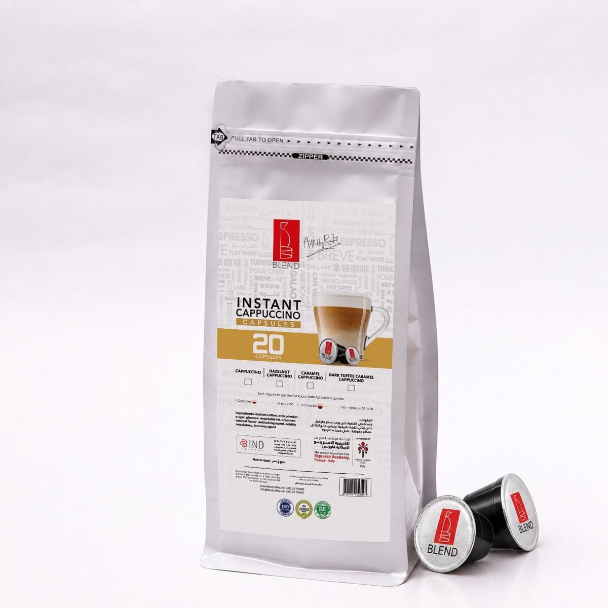 Blend Instant Flavored Cappuccino Capsules – Nespresso® Compatible Capsules - 20 Capsules